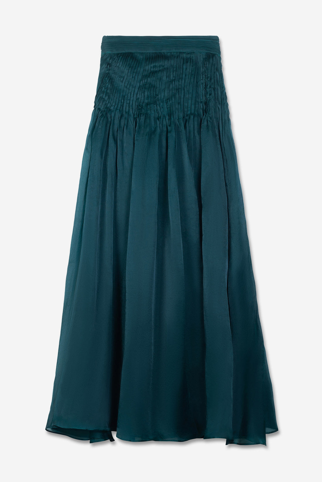 Sajida Silk Organza Skirt | Khudr Emerald