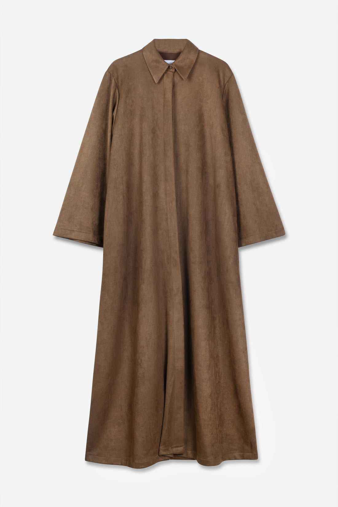 Asiya Suede Trenched Cape Coat | Dark Desert Sand